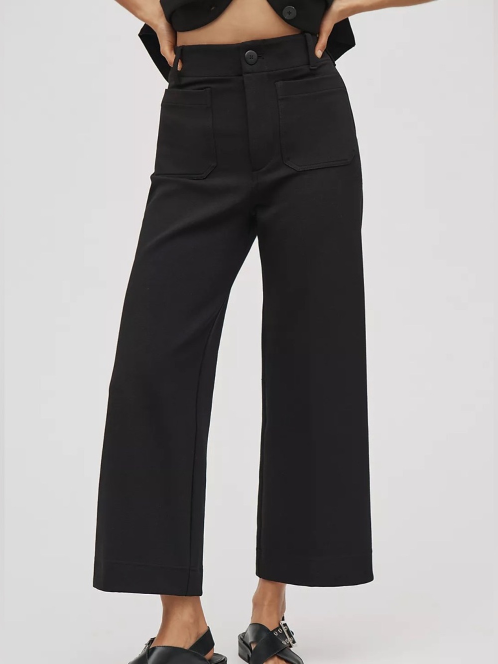 Anthropologie Colette Knit Ponte Crop Wide-Leg Pants by Maeve size 28